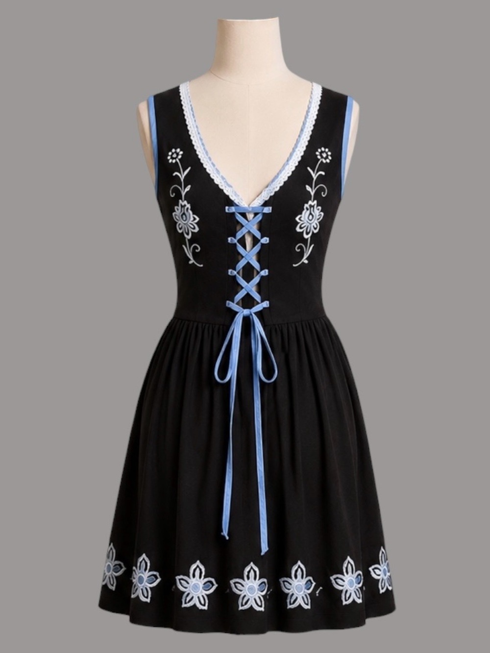 Vintage Dirndl.com Embroidered Mini Dress